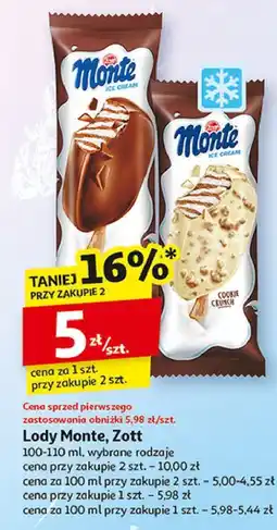 Auchan Lód cookie crunch Zott Monte oferta