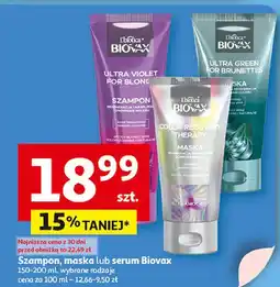 Auchan Maska do włosów color recovery Biovax oferta