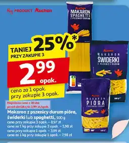 Auchan Makaron spaghetti durum Auchan Różnorodne (Logo Czerwone) oferta