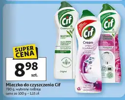 Auchan Mleczko do czyszczenia z mikrokryształkami lila flowers Cif Cream oferta