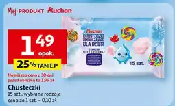 Auchan Chusteczki odświeżające wata cukrowa Auchan Różnorodne (Logo Czerwone) oferta