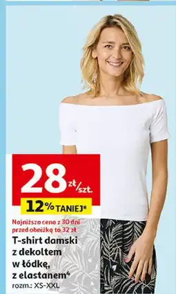 Auchan T-shirt damski dekolt łódka oferta