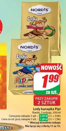 Dino Lody o smaku waniliowym Nordis Pipi oferta