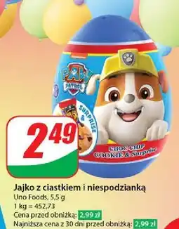 Dino Jajko z niespodzianką i ciastkiem psi patrol Uno Foods oferta