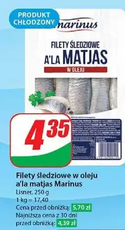 Dino Filety śledziowe a la matjas w oleju Marinus oferta