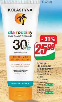Dino Emulsja do opalania spf 30 Kolastyna Family oferta