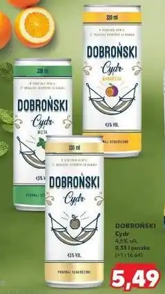 Kaufland Cydr mięta Dobroński oferta