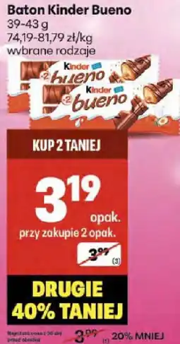Delikatesy Centrum Baton Kinder Bueno 39g oferta