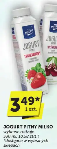 Jogurt pitny milko truskawkowy 330 ml