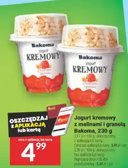 Twój Market Jogurt kremowy z malinami i granolą Bakoma oferta