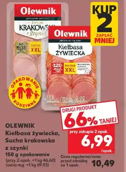 Kaufland Olewnik kiełbasa żywiecka, sucha krakowska z szynki oferta