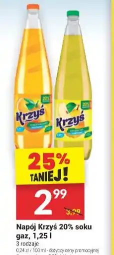 Twój Market Napój Krzyś 20% soku gaz. oferta