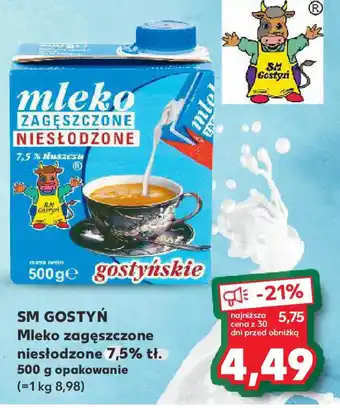 Kaufland Sm gostyń mleko zagęszczone niesłodzone 7,5% tł. oferta