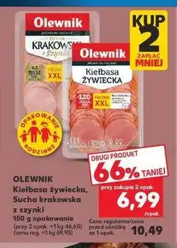 Kaufland Kiełbasa krakowska sucha z szynki Olewnik oferta