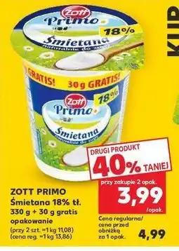 Kaufland Śmietana 18 % Zott primo oferta