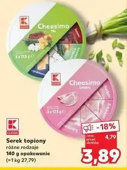 Kaufland Ser topiony z ziołami K-classic cheesimo oferta