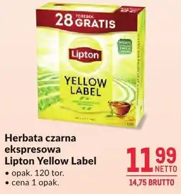 Makro Herbata czarna ekspresowa Lipton Yellow Label oferta