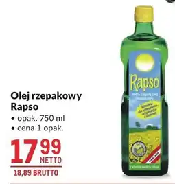 Makro Olej rzepakowy Rapso 750 ml oferta