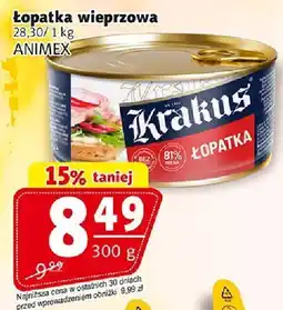 Prim Market Łopatka wieprzowa Krakus 300g Animex oferta