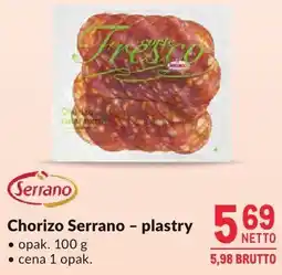 Makro Chorizo Serrano plastry 100g oferta