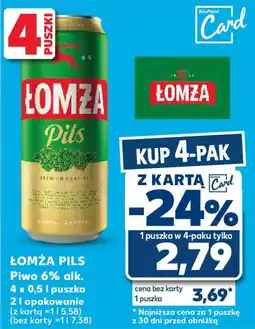 Kaufland Łomża pils piwo 6% alk. oferta