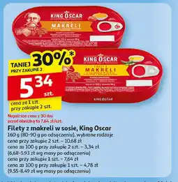 Auchan Filety z makreli z jalapeno w oleju z octem z białego wina King oscar oferta