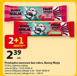 Auchan Przekąska owocowa malina Bunny ninja oferta