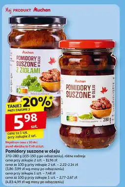 Auchan Pomidory suszone w oleju z żurawiną Auchan oferta