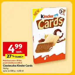 Auchan Herbatniki z czekoladą Kinder cards oferta