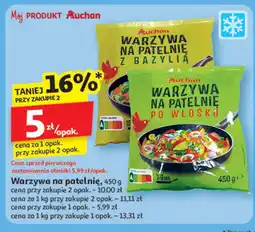 Warzywa na patelnię z bazylią Auchan różnorodne (logo czerwone)