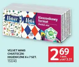 Selgros VELVET MINIS CHUSTECZKI HIGIENICZNE 6 x 7 SZT oferta