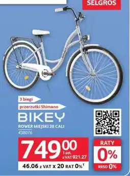Selgros BIKEY ROWER MIEJSKI 28 CALI oferta