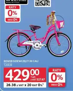 Selgros Rower dziewczęcy 20 cali oferta