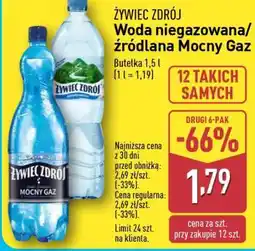 ALDI Żywiec Zdrój Woda niegazowana/źródlana Mocny Gaz oferta