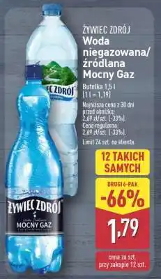 ALDI Żywiec Zdrój Woda niegazowana/źródlana Mocny Gaz oferta