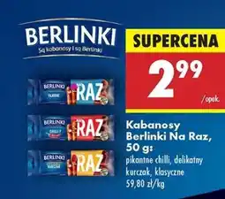 Biedronka Kabanosy Berlinki Na Raz, 50 g oferta