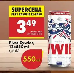 Biedronka Piwo Żywiec 12x550 ml oferta