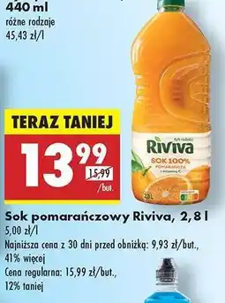 Biedronka Sok pomarańczowy Riviva, 2,8 l oferta