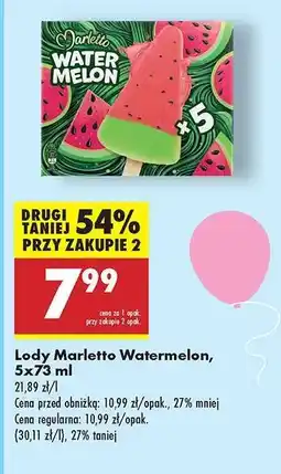 Biedronka Lody Marletto Watermelon, 5x73 ml oferta