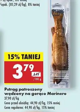 Biedronka Pstrąg patroszony wędzony na gorąco Marinero oferta