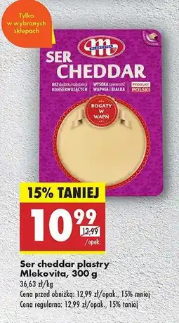 Biedronka Ser cheddar plastry Mlekovita , 300 g oferta