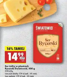 Biedronka Ser żółty w plastrach Rycerski Światowid, 500 g oferta
