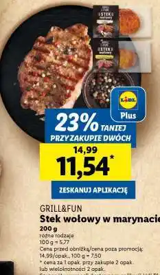 Lidl Stek wołowy w marynacie oferta