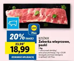 Lidl Żeberka wieprzowe paski oferta