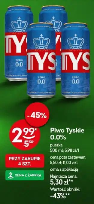 Żabka Piwo Tyskie 0.0% oferta