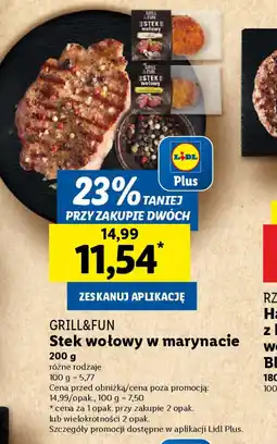 Lidl Grill&fun stek wołowy w marynacie oferta