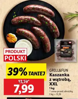Lidl Grill&fun kaszanka z wątrobą, xxl oferta