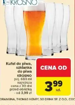 Kufel do piwa, szklanka do piwa Krosno