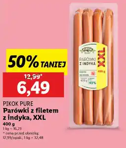 Lidl Pikok pure parówki z filetem z indyka, xxl oferta