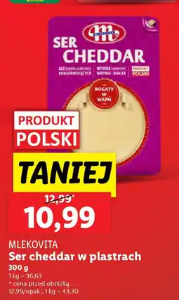 Lidl Mlekovita ser cheddar w plastrach oferta